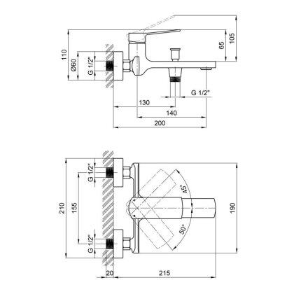 Змішувач для ванни Qtap Slavonice QTSLV3042103DC Chrome — Photo 1