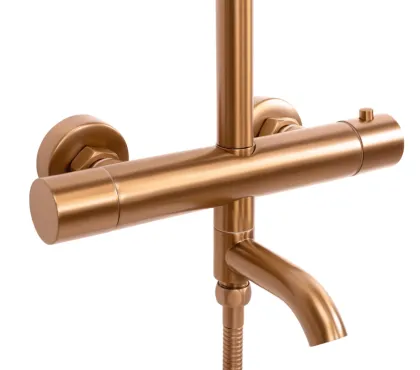 Душовий гарнітур REA LUNGO BRUSHED COPPER з термостатом та виливом — Photo 5