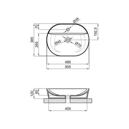 Раковина-чаша Qtap Scorpio 505x385x120 White QT14112202WN — Photo 1