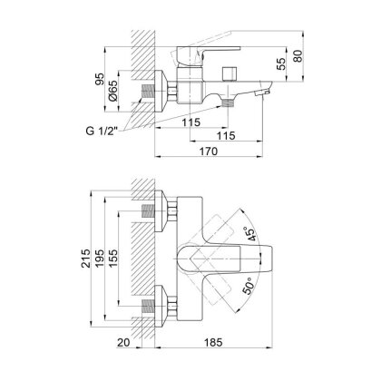 Змішувач для ванни Qtap Leo QTLEO3062102GC Chrome — Photo 1