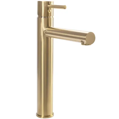 Змішувач для раковини (умивальника) REA TESS BRUSHED GOLD високий *