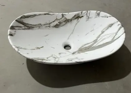 Раковина накладна MIXXUS PREMIUM WAVE-0105 MARBLE 620х360х160mm (MP6559) — Photo 4
