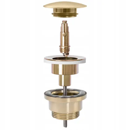 Донний клапан для раковини REA CLICK-CLACK BRUSHED GOLD універсальний — Photo 1