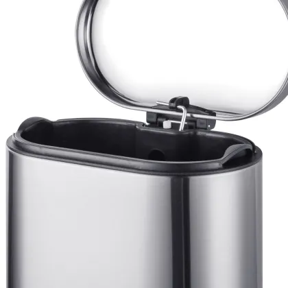 Відро для сміття з плавним закриттям овальне Mixxus Premium Topper-TC0205 SS Color 5л колір нержавійка (MI7059) — Photo 1