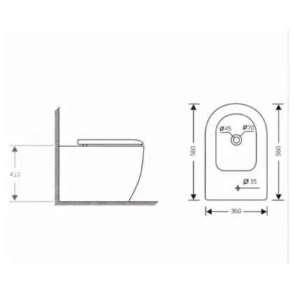Біде підлогове Qtap Jay 560х360х410 мм, White QT07443375W — Photo 1