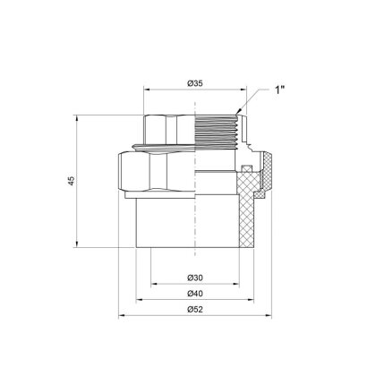 Згін &quot;Американка&quot; PPR Alfa Plast 32х1 ВР — Photo 1