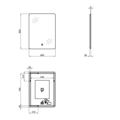 Зеркало Qtap Scorpio 600x800 з LED-підсвічуванням та антизапотіванням, Reverse QT14781003W — Photo 1