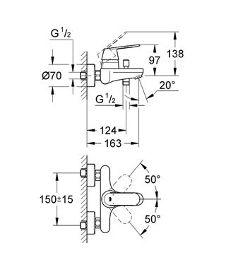 EUROSMART Cosmo-змішувач на ванну GROHE 32831000 — Photo 1