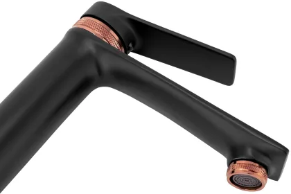 Змішувач для раковини (умивальника) REA VIRAL BLACK ROSE GOLD низький * — Photo 5