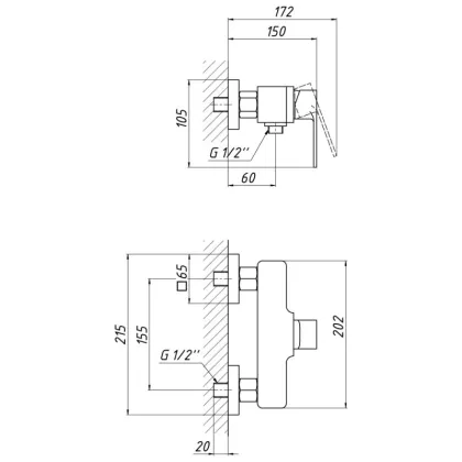 Змішувач для душу Qtap Namesti QTNAM4025102C Chrome — Photo 1