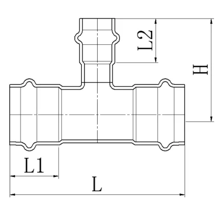 Трійник трирозтрубний редукційний Koer KQ.T543554 Press-Inox AISI 304 54x35x54 (KR6366) — Photo 1