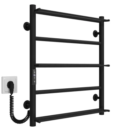 Рушникосушарка електрична Ladder П5 500х600 Deffi нержавіюча сталь (Чорний, JD03, Ліве підключення) — Photo 1