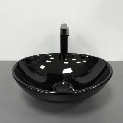 Умивальник (раковина) VBI PARMA BLACK GLOSSY накладний — Photo 2