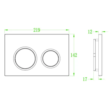 Панель змиву Koer KT-0605-03 220x140x12mm пластикова, кнопка кругла — Photo 2