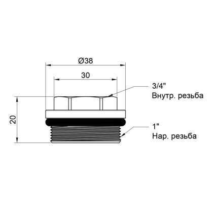 Футорка для колектора SD Plus 1&quot;х3/4&quot; ВЗ SD35420 — Photo 1