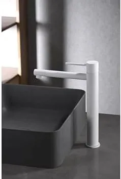 IMEX MILOS STICK MATT WHITE Змішувач для умивальника високий, білий матовий — Photo 2