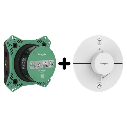 SHOWER SELECT COMFORT S термостат для 2х споживачів, ПМ, колір білий матовий+IBOX universal 2.0 прихована частина для змішувачів (в подарунок)