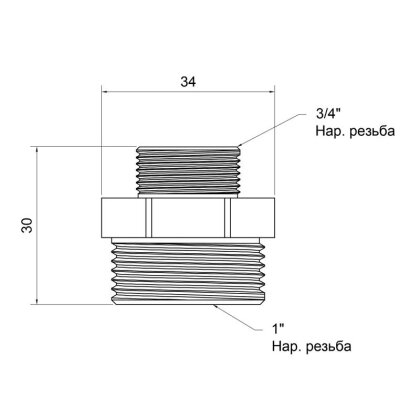 Ніпель SD Plus 1&quot;х3/4&quot; ЗР SD4082520 — Photo 1