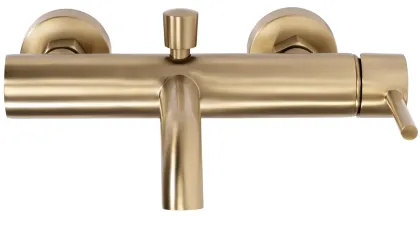 Змішувач для ванни та душу REA LUNGO BRUSHED GOLD настінний з виливом — Photo 5