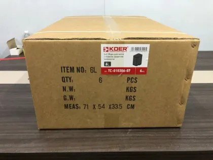 Відро для сміття з плавним закриттям прямокутне Koer TC-010306-07 6 л колір графіт (KR5602) — Photo 2