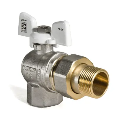 Кран з американкою 3/4" (Koer KR.228.W) кутовий білий (KR0100) — Photo 1