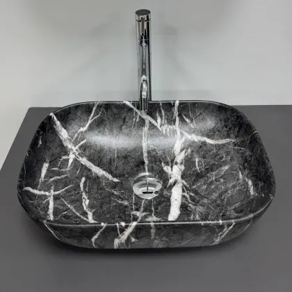 Умивальник (раковина) VBI RAVENNA BLACK OPAL MATT накладний — Photo 4