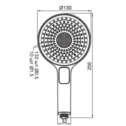 Лійка для душу Koer KP-0403-05 (3 функції) (KR4993) — Photo 1