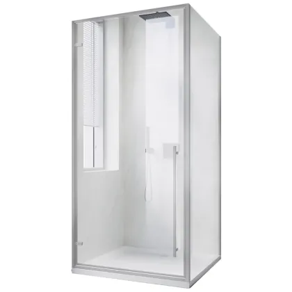 Душова кабіна без піддону Koer SR SC08-90x90x200-TR-01 прозоре скло Easy Clean 6мм, хром (KR5371)