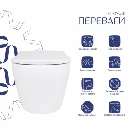 Унітаз підвісний Qtap Robin ML Ultra Quiet 520x365x365 мм, з сидінням Soft-close MagLock, White QTROBML26W49623 — Photo 2