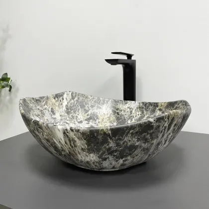 Умивальник (раковина) VBI RONTA DARK GREY STONE MATT накладний — Photo 2