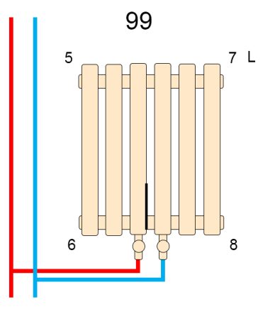 Вертикальний радіатор Betatherm Praktikum 2, H-2000 мм, L-539 мм — Photo 3