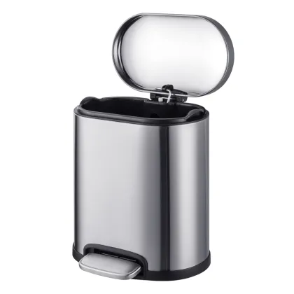 Відро для сміття з плавним закриттям овальне Mixxus Premium Topper-TC0205 SS Color 5л колір нержавійка (MI7059) — Photo 8