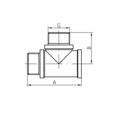 Трійник ВЗЗ Koer KF.T06FMM.WN - 1/2'' (без нікелю) (KR3031) — Photo 1
