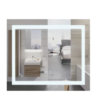 Дзеркало Mixxus WARM MR02-80x80 з Led Touch, Anti-fog, димером, регулятором яскравості, годинником (MI6934)