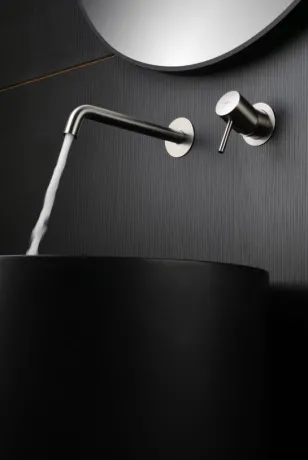 IMEX MONZA BRUSHED NICKEL Змішувач для умивальника зі стіни, матовий нікель — Photo 2