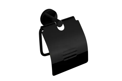 Тримач для туалетного паперу з кришкою VBI URANUS BLACK