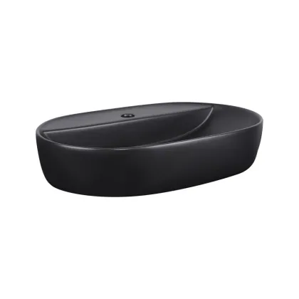 Раковина-чаша Qtap Scorpio 610x400x120 Matt black QT142203MBMBN — Photo 3