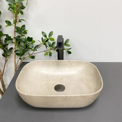 Умивальник (раковина) VBI RAVENNA BEIGE STONE MATT накладний — Photo 3