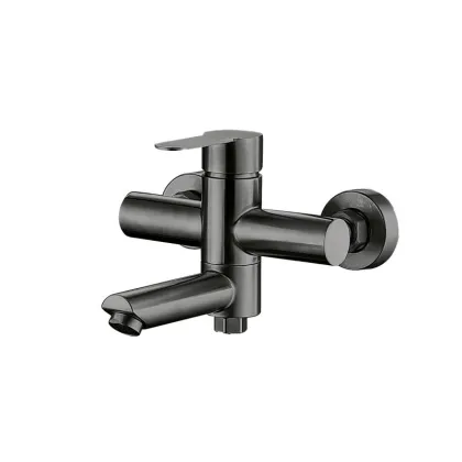 Змішувач для ванни Brinex Pure 006 з поворотним виливом (з душовим гарнітуром) Graphite BRIPUR006GRP — Photo 2