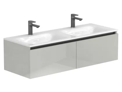 Тумба підвісна BASE Сіра глянцева для умивальника JESSEL 1200 D Miraggio