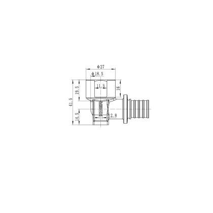 Кутник перехідний настінний з ВР Koer KA.LW06F-20 - 20(2.8mm) x 1/2"F (KR4881) — Photo 3