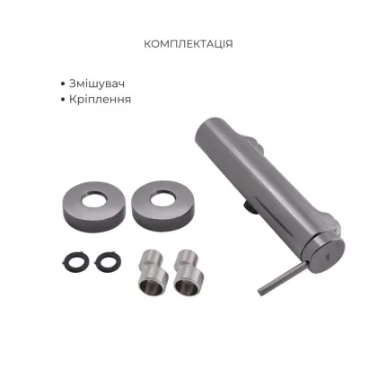 Комплект для душевої кімнати Qtap Robin Black Chrome: Змішувач QTROB4060102K + Тримач QT829910842854GRP + Шланг QTHADPVC160G +Лійка QTRUCA120R3GRP — Photo 3