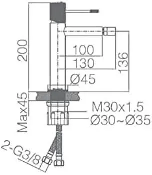 IMEX LINE PVD GUN METAL Змішувач для біде, PVD графіт — Photo 1