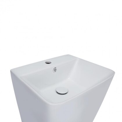 Раковина для підлоги моноблок Qtap Tern 440х380х830mm White з донним клапаном QT1711G302W — Photo 3