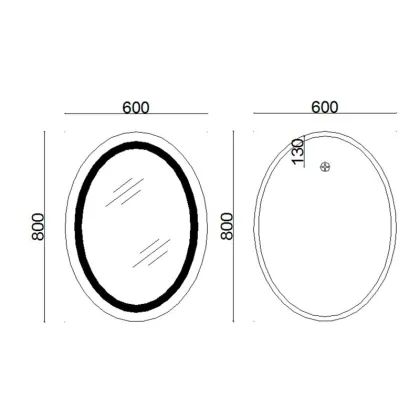 Дзеркало Lidz Vida 800х600 з LED-підсвічуванням Touch, з антизапотіванням, з димером, рег. яскравості LD78LF6080 — Photo 1
