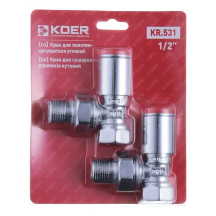 Кран для рушникосушки кутовий Koer KR.531 - 1/2" (Ціна за 1 шт.) (KR3073) — Photo 1