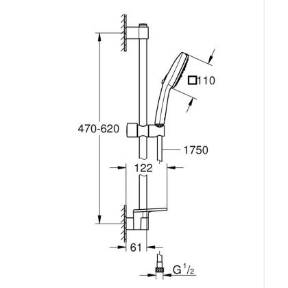 Комплект змішувачів для ванни Grohe Cubeo (UA125246M) — Photo 4