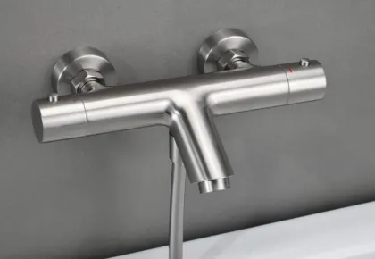 IMEX MONZA BRUSHED NICKEL Термостатичний змішувач для ванни з душовим набором, матовий нікель — Photo 1