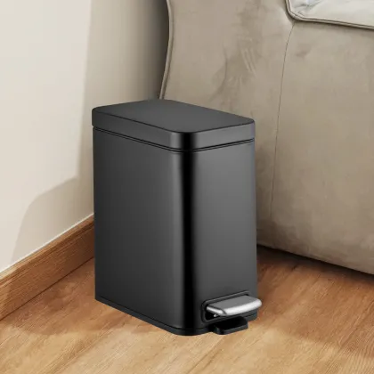 Відро для сміття з плавним закриттям прямокутне Mixxus Premium Quadro-TC0105 Black 5 л колір чорний (MI7061) — Photo 9