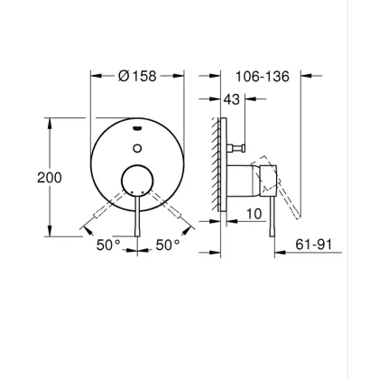 Одноважільний змішувач на 2 виходи Grohe Essence (24167KF1) — Photo 1